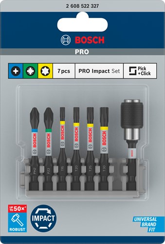 Bosch accessoires schroefbit impact control 50 mm ph2 pz2 t15 t20 t25 t30 7x - 2608522327