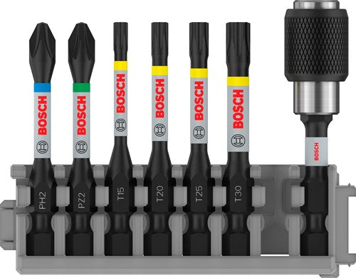 Bosch accessoires schroefbit impact control 50 mm ph2 pz2 t15 t20 t25 t30 7x - 2608522327