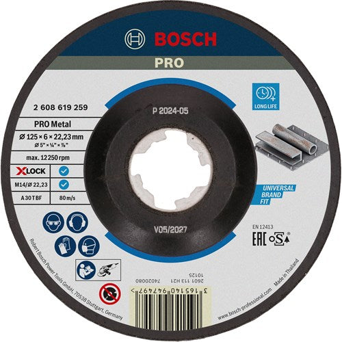 Bosch accessoires x-lock afbraamschijf expert for metal 125x6x22.23mm, gebogen - 1 stuk(s) - 2608619259