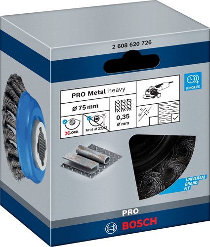 Bosch 2608620726 x-lock komstaalborstel met gevlochten draad - staal - 0,3 x 75mm