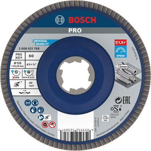 Bosch accessoires x-lock lamellenschijf schuin, kunststof ø125mm, g 60, x571, best for metal - 2608621768