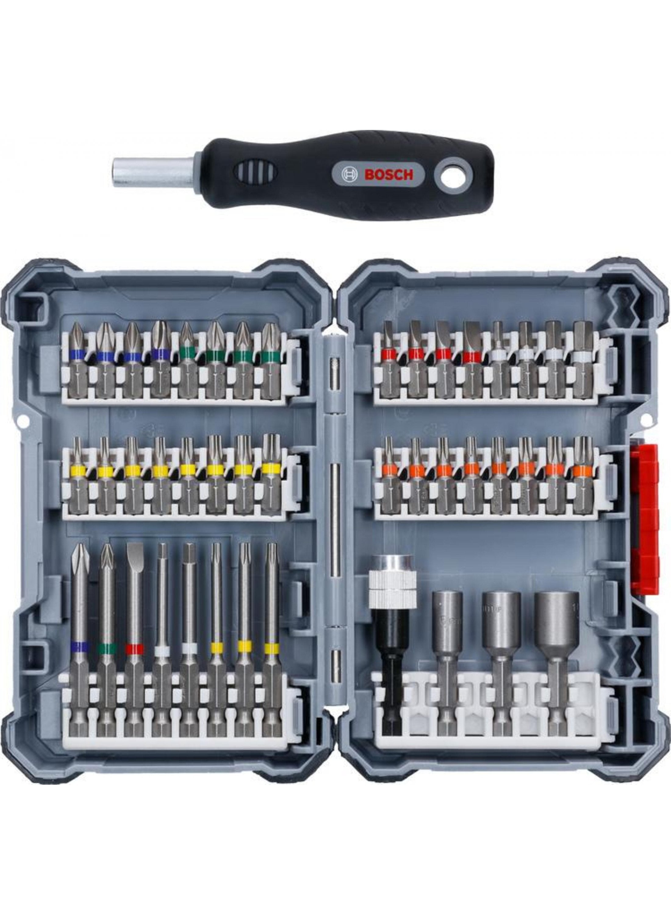 Bosch accessoires 44+1 delige schroefbitset en doppen in cassette - 2607017692