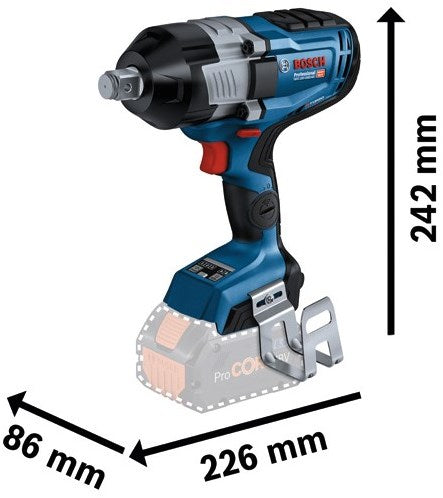 Bosch blauw gds 18v-1600 hc professional | accu slagmoersleutel | excl. accu en lader | in doos - 06019m1000
