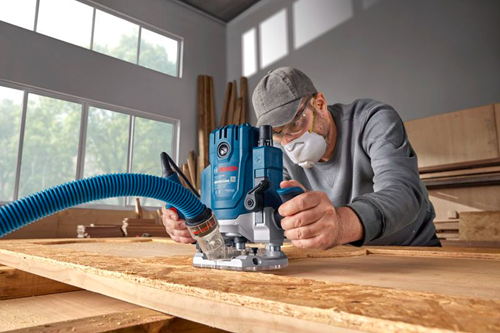 Bosch blauw gof 20-12 bovenfrees | incl. sleutel, parallelgeleider, 2x spantang, 2x stofadapter, 2x rolgeleider - 0601627220