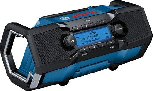 Bosch blauw gpb 18 v-2 sc bouwradio 18v | (ontvangst via dab+, bluetooth, fm en aux) | zonder accu's lader - 06014a3100