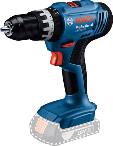 Bosch blauw bosch professional gsb 18v-25 accu klop- schroefboormachine 18v basic body - 06019k9300