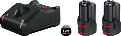 Bosch Prof startset 12V 2 accu's 2,0 Ah en lader