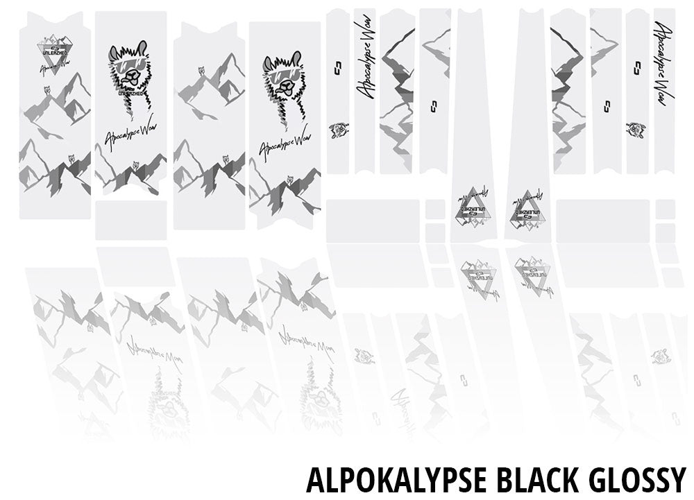 Unleazhed unscratch frame protection film gravelbike bpg01 alpocalypse black | alpocalypse black glossy