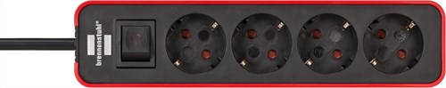 Brennenstuhl ecolor stekkerdoos 4-voudig rood zwart 1,5m h05vv-f 3g1,5 - 1153240070