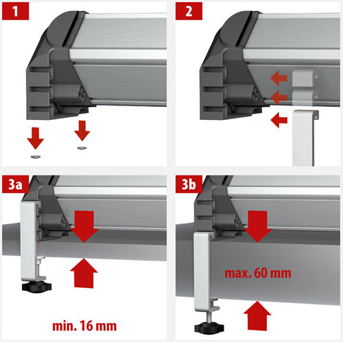 Brennenstuhl tafelklemmen met vergrendelingsschroeven voor alu-office-line stekkerdozen - 1990500010