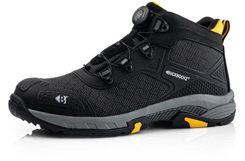 Buckbootz werkschoen tradez wheelz mid s1ps boa | zwart | maat 46 - 5055138026922
