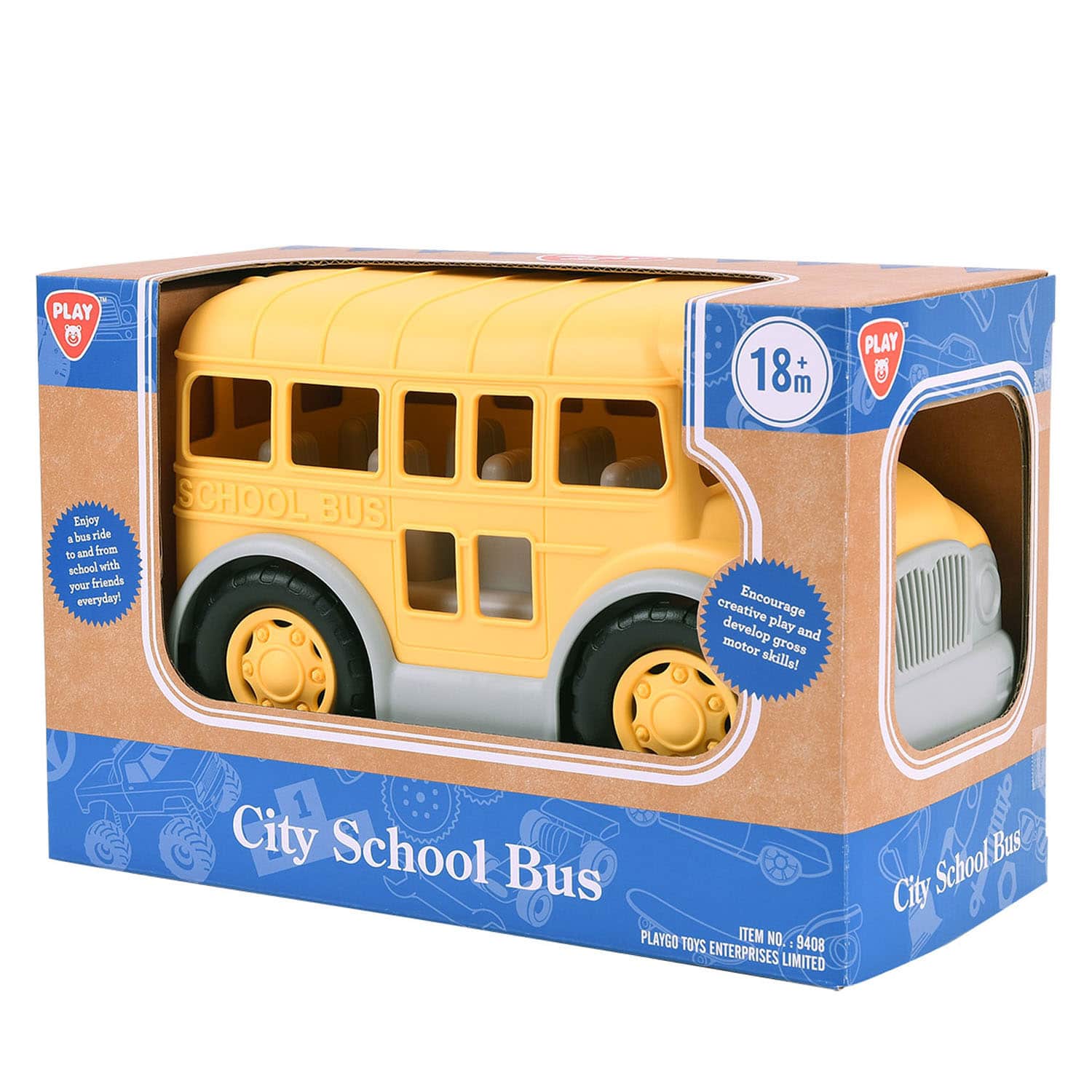 Playgo - city schoolbus van stevige kunststof