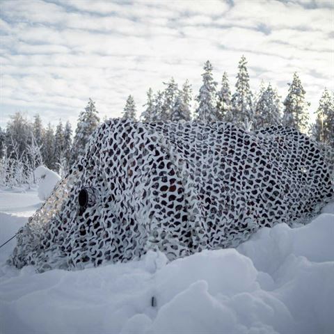 Buteo fototoestel camouflagenet 3 wit grijs 2,4x3 m