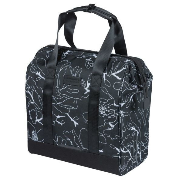 Basil fietsshopper grand flower mik 23l 12 x 35 x 35 cm - zwart