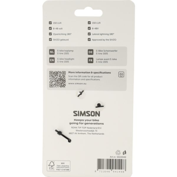 Simson koplamp aurora e-line 150s