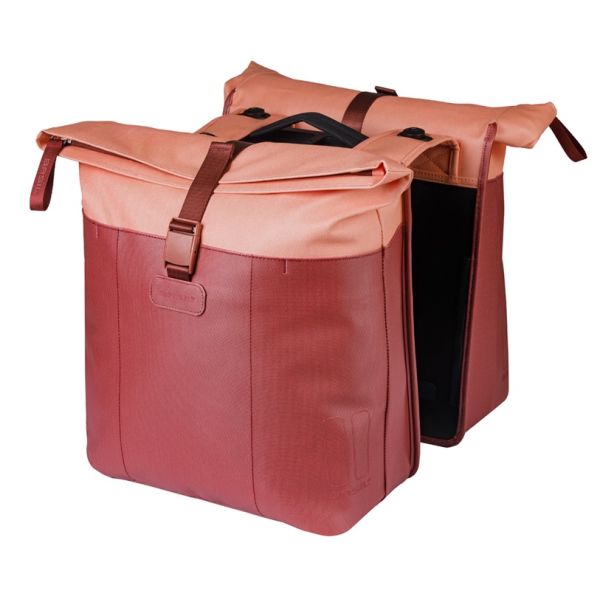Basil b.v. dubbele fietstas basil vive mik 28-35l 14 x 30 x 38 cm - bordeaux roze