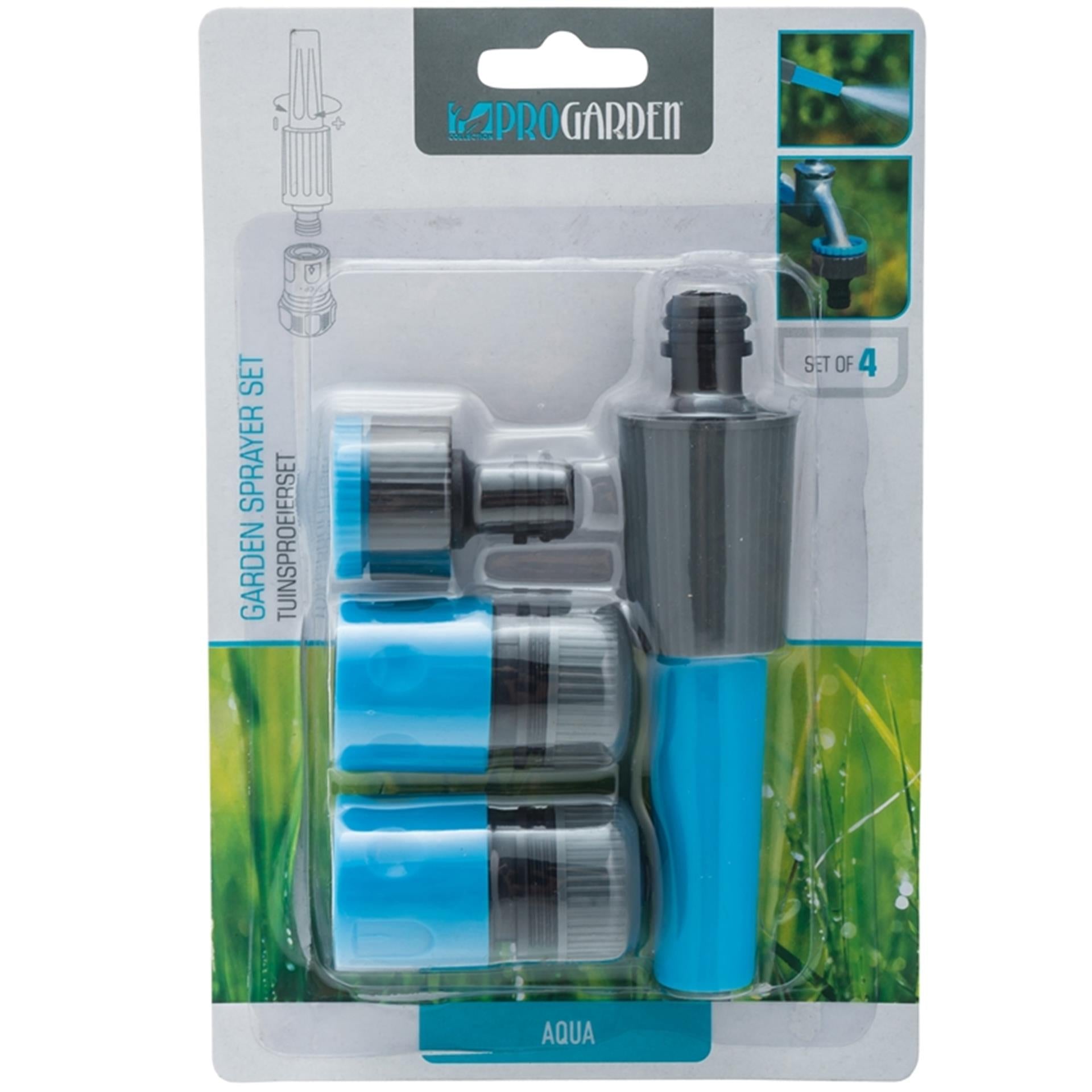 Basis tuinsproeierset 4-delig blauw zwart