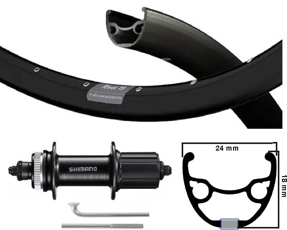 Kgs Achterwiel 28 inch 622 spaak RVS cassette 7 versnellingen centerlock snelspanner