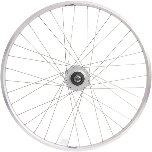 Achterwiel 28 nexus 8 rollerbrake naaf met met zilveren velg en RVS spaken