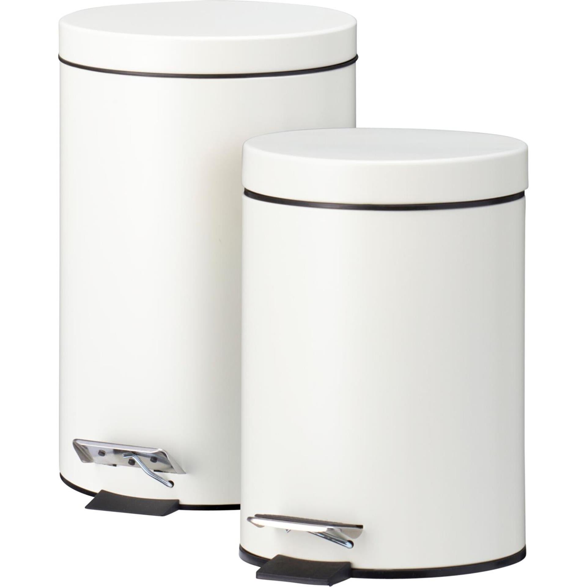 Pedaalemmer set van 2 stuks 3l-12l crème