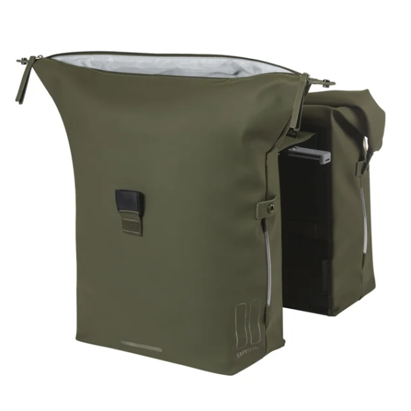 Basil dubbele fietstas soho nordlicht mik 41 liter 15 x 31 x 38 cm - moss green