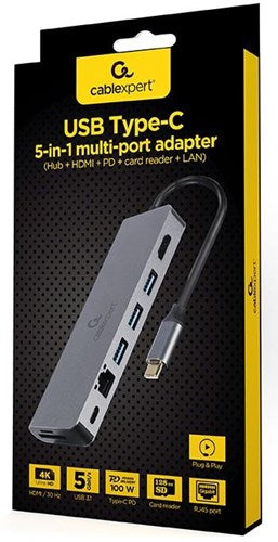 Enzo cablexpert usb-c 5-in-1 multi adapter usb-c dock 5-voudig - 9530505