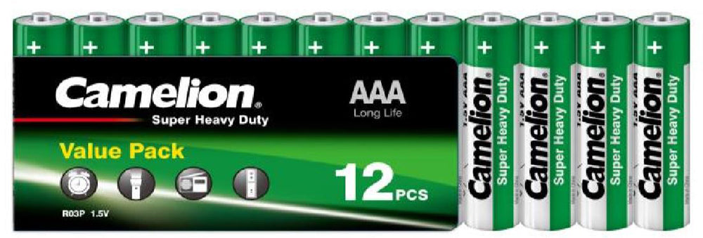 Camelion aaa zink-koolstof batterijen per 12