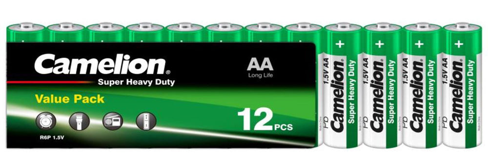 Camelion AA zink-koolstof batterijen per 12
