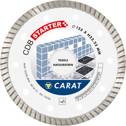 Carat cdbs125300 diamantzaagblad voor droogzagen - 125x22,23x10mm - tegels natuursteen - cdbs125300