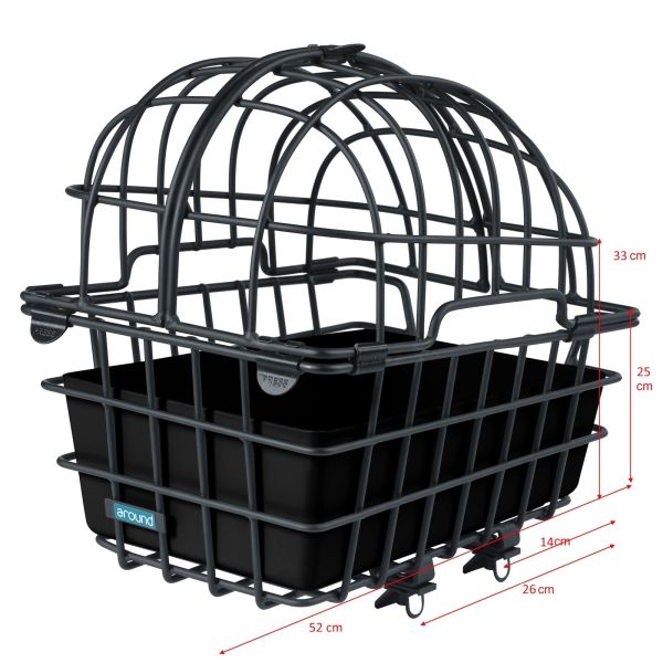 Rondom dierenfietsmand luna xl incl. fix systeem - mat zwart