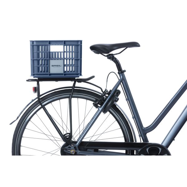 Caisse de vélo recyclée Basil Crate S 17,5 litres 29 x 39 x 20 cm - pierre bleue