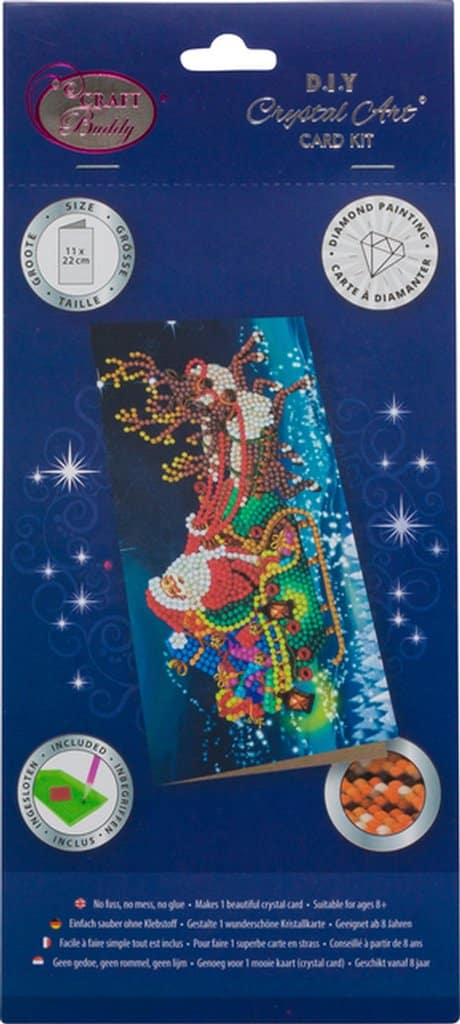 Diamond schilderij kerstman op slaap kerstkaart