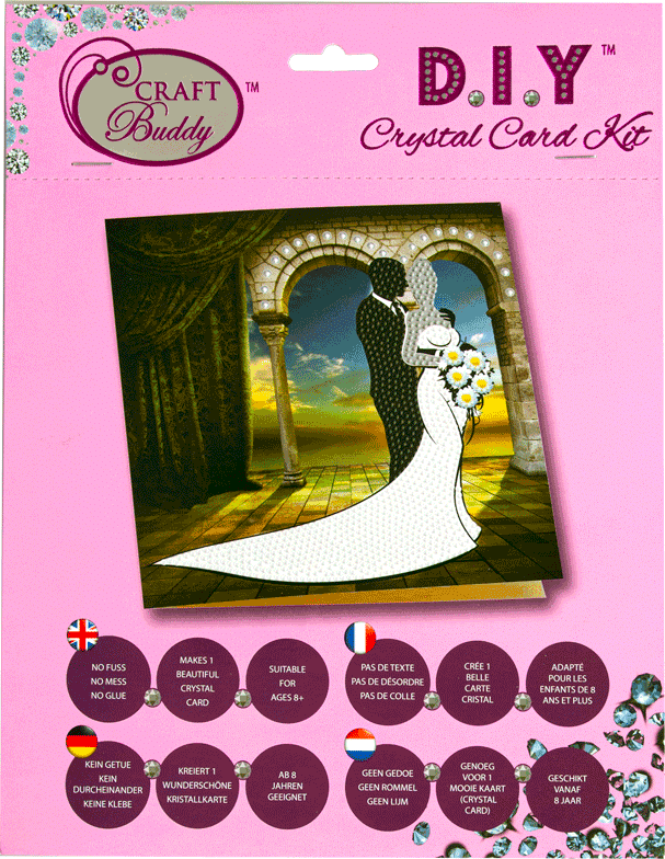 Brandunit diamant schilderij - kaart met bruidspaar