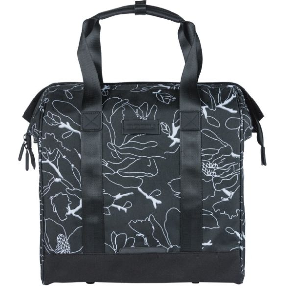 Basil fietsshopper grand flower mik 23l 12 x 35 x 35 cm - zwart