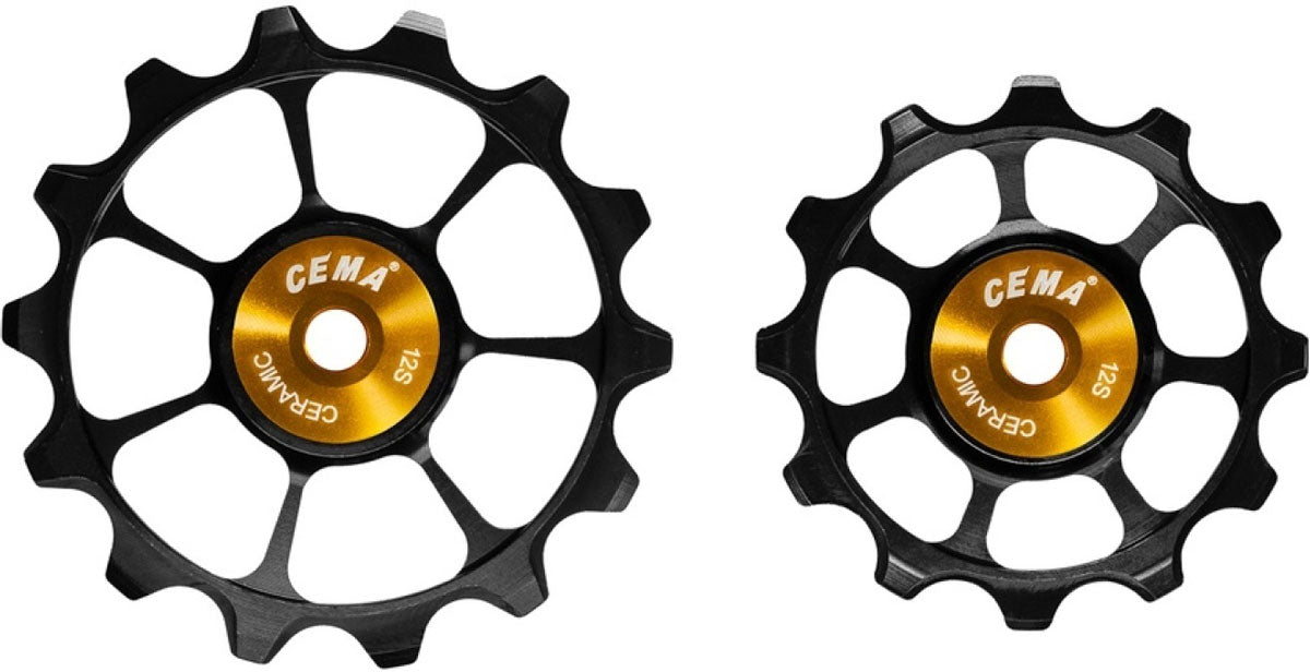 CEMA Derailleurwieltjes ALU SRAM EAGLE 12V-Full Cer.-zwart