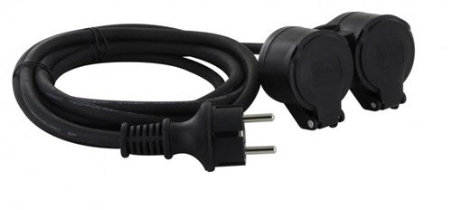 Enzo chacon verlengsnoer rubber tweeweg 3x1,5qmm 10m - 1167145