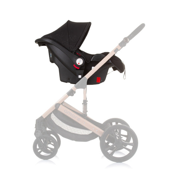 Amore Autostoel met Adapters 40-85 cm Groep 0+ Obsidian Zwart