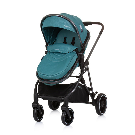 Aura Opvouwbare 3-in-1 Kinderwagen met Luiertas Teal Petrolblauw Zwart