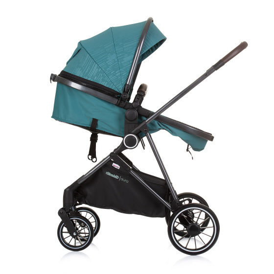 Aura Opvouwbare 3-in-1 Kinderwagen met Luiertas Teal Petrolblauw Zwart