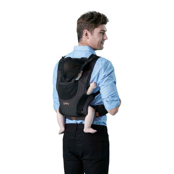 Bobby Ergonomische Draagzak met Capuchon Ebony