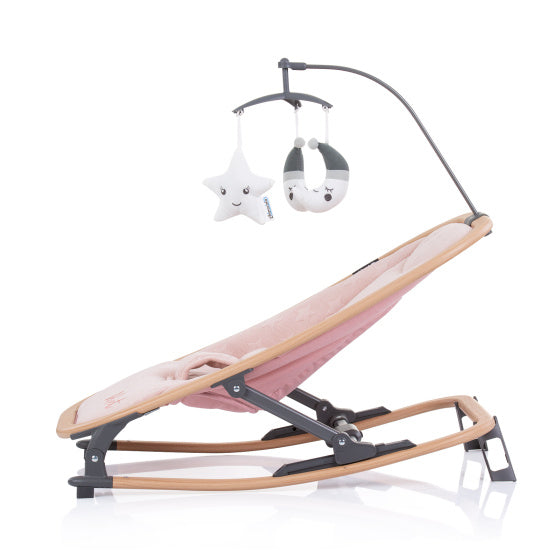 Velvet Opvouwbare Wipstoel met Mobiel Rose Water Wood Roze