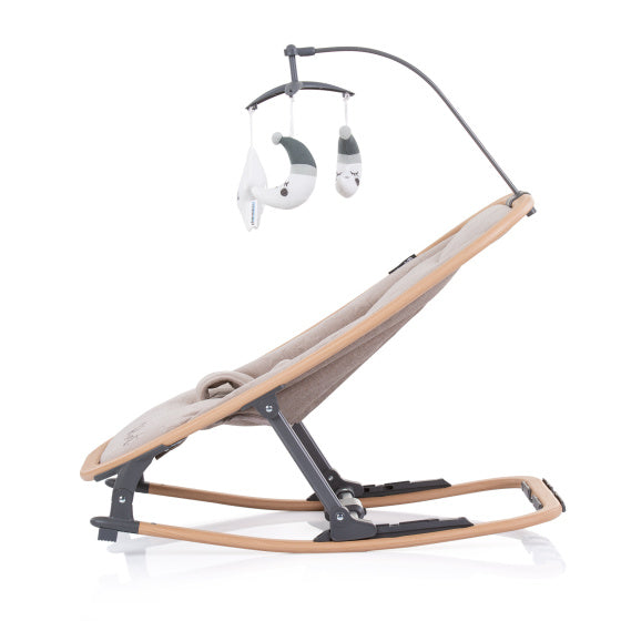 Velvet Opvouwbare Wipstoel met Mobiel Zandhout