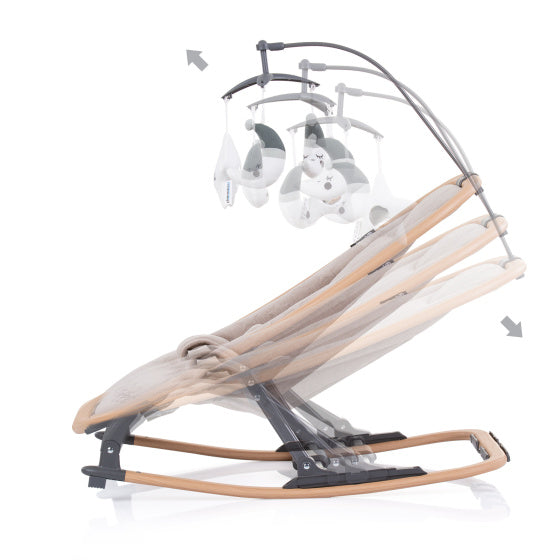 Velvet Opvouwbare Wipstoel met Mobiel Zandhout