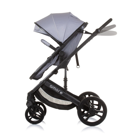 Amore Opvouwbare 3-in-1 Kinderwagen met Luiertas Asgrijs