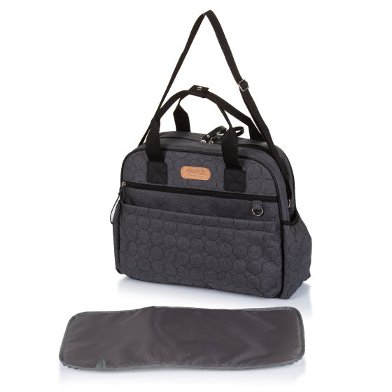 Schouder - Luiertas met Verschoningsmatje Graniet Linnen