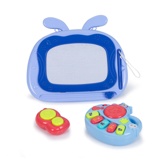 Grappig spel Loopwagen met Piano, Telefoon Tekenbord Blauw
