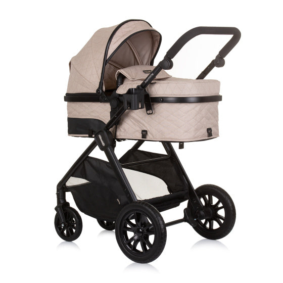Harmony Opvouwbare 3-in-1 Kinderwagen met Luiertas Macadamia Beige Zwart