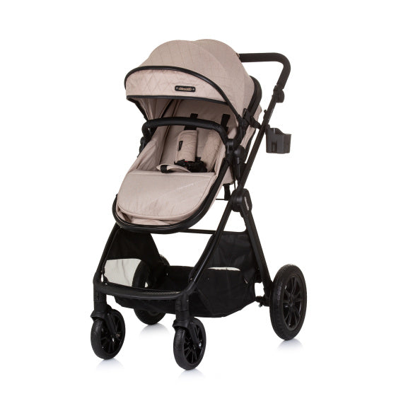 Harmony Opvouwbare 3-in-1 Kinderwagen met Luiertas Macadamia Beige Zwart