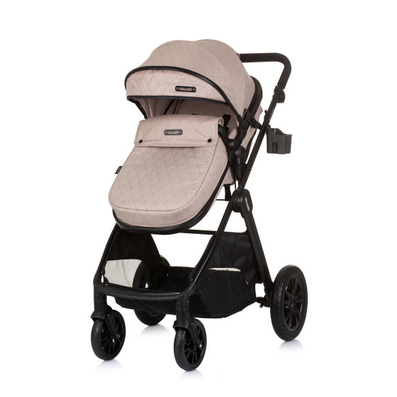 Harmony Opvouwbare 3-in-1 Kinderwagen met Luiertas Macadamia Beige Zwart