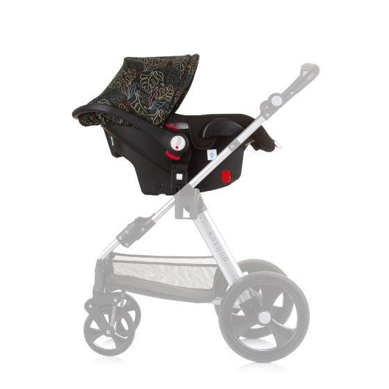 Havana Autostoel met Adapters 40-85 cm Groep 0+ Obsidiaan Bladeren Zwart